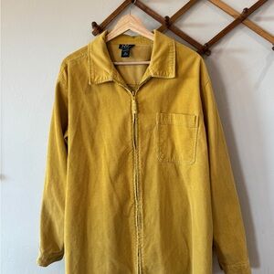 New York & Company Mustard Yellow Lightweight Zip Jacket